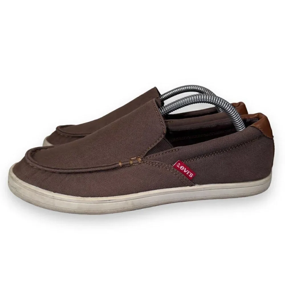 Levi's Casual Slip-on Comfort Canvas Loafers‎ Brown 51825209B Men's 8.5